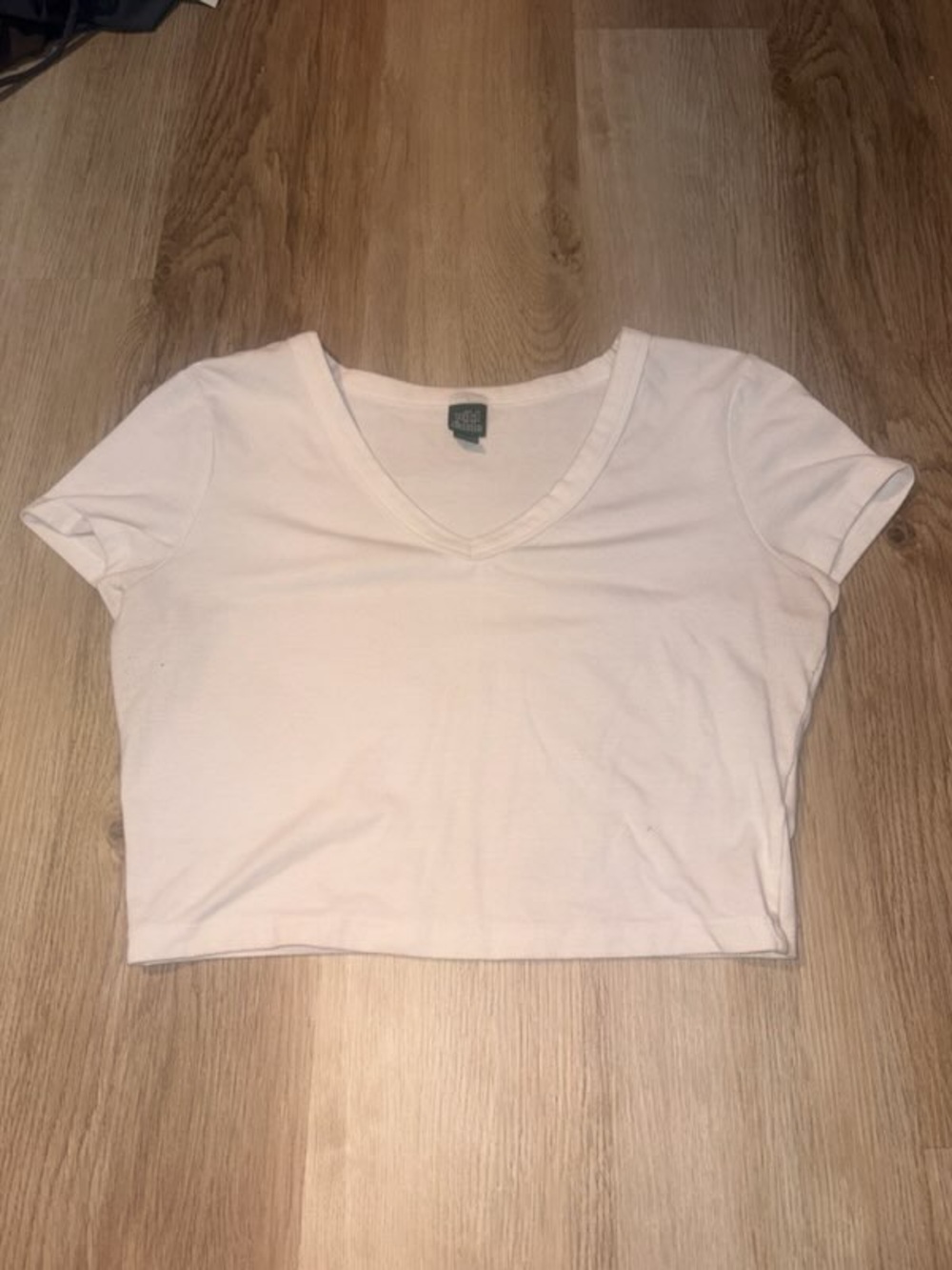 Women's White V-Neck Crop Top